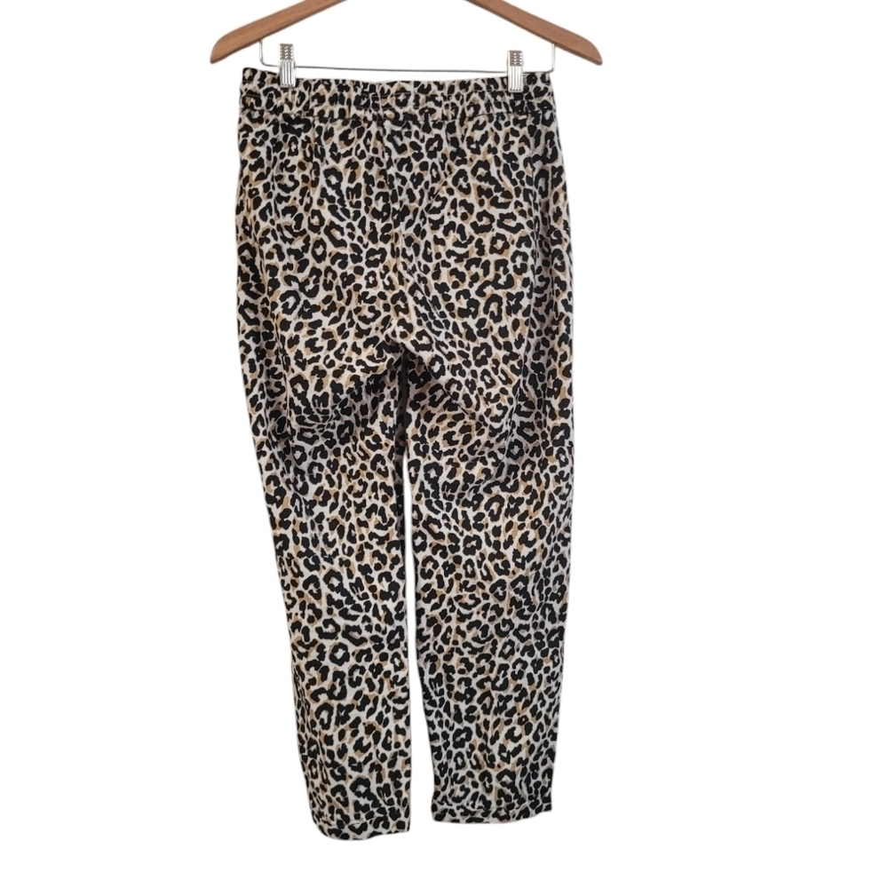 J.Crew Leopard Print Linen Cotton Drawstring Pants With Pockets Size 4 NWOT - Picture 4 of 6